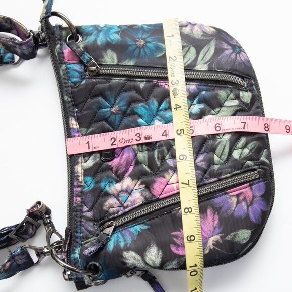 Lug Swivel Crossbody Purse Convertible Bag Pockets Floral Multicolor Black - Picture 13 of 14